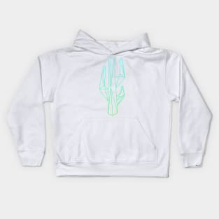 Green polygonal cactus illustration Kids Hoodie